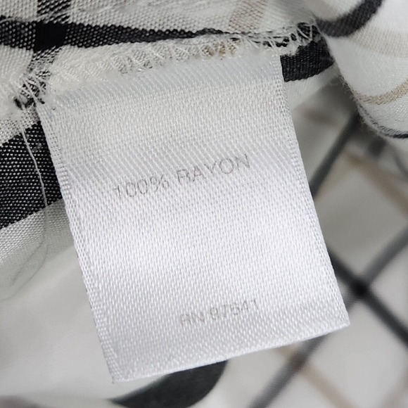 J Jill Top Tunic Women Ivory Large Long Sleeve Button Up Plaid Buttons Collared - Picture 14 of 15